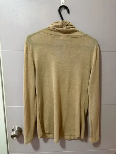 Polera cuello alto beige manga larga - miniatura 4