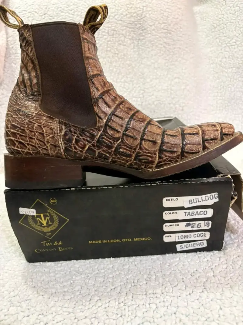 Botines de cuero estilo bulldog color tabaco - 2