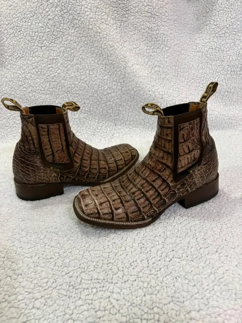 Botines de cuero estilo bulldog color tabaco - 4