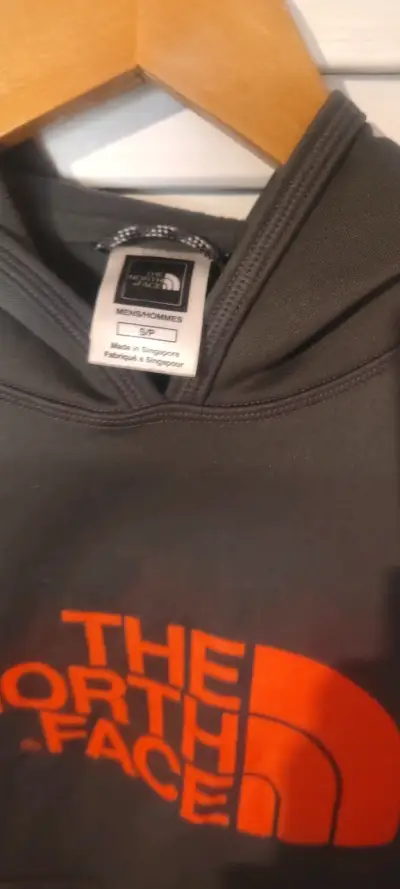 Polerón gris The North Face con logo naranja - miniatura 1