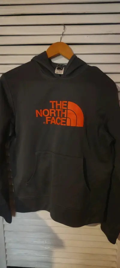 Polerón gris The North Face con logo naranja - miniatura 2