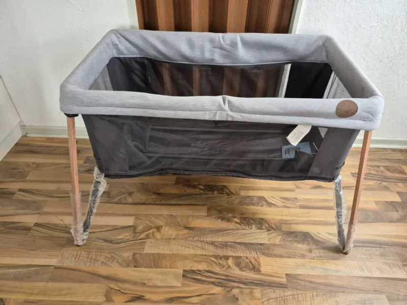Cuna colecho gris para bebé con colchón - 5