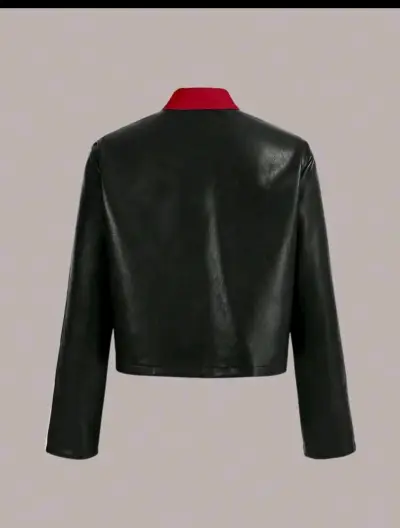 Chaqueta Biker Mujer Roja y Negra - miniatura 2
