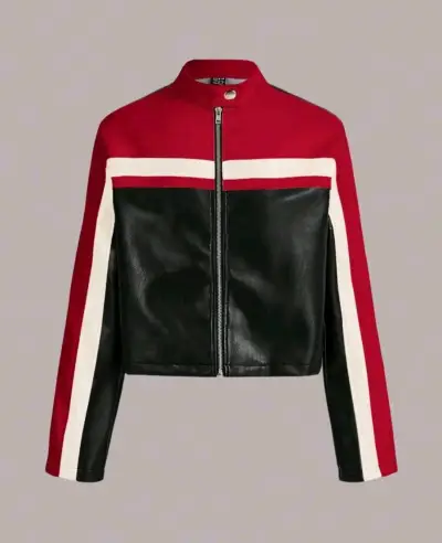 Chaqueta Biker Mujer Roja y Negra - miniatura 3