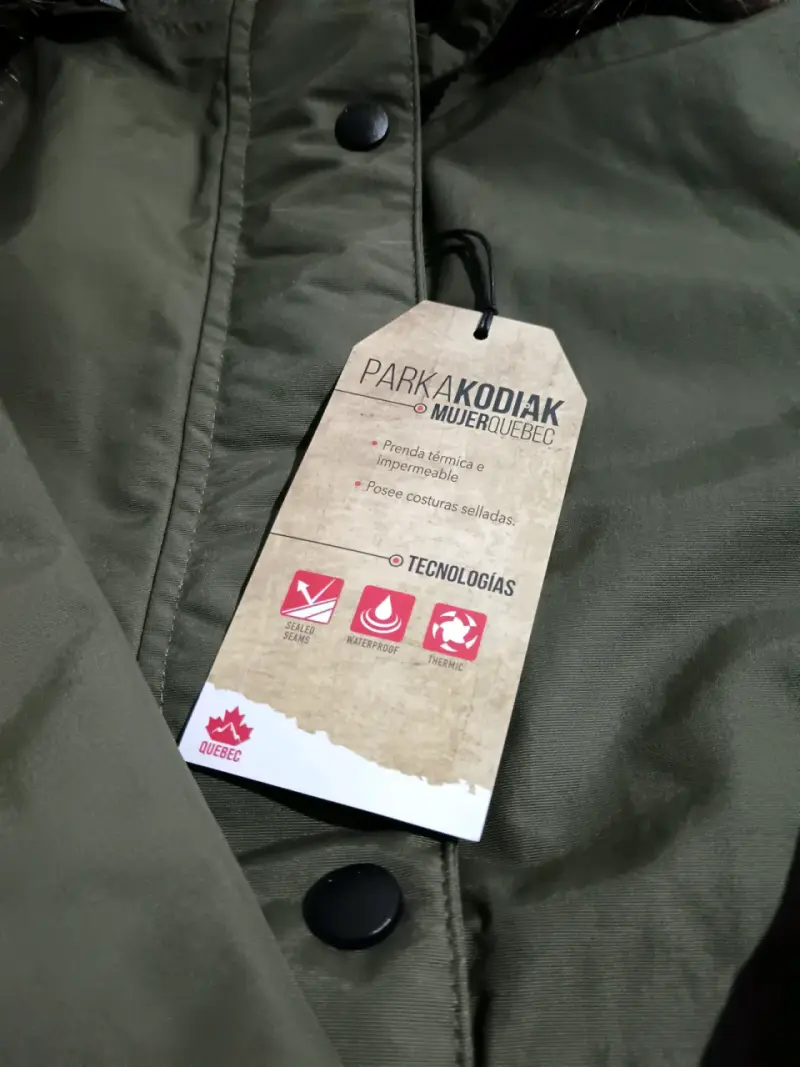 Parka verde con capucha de piel sintética para mujer - 6