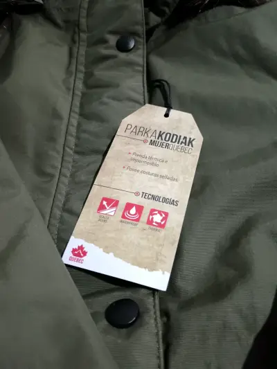 Parka verde con capucha de piel sintética para mujer - miniatura 6
