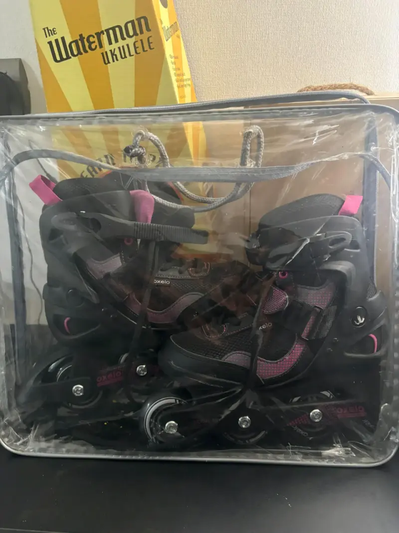 Patines en línea Oxelo Active Fit 3 negros y rosados - 5