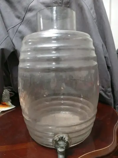 Dispensador de vidrio con grifo metálico vintage - miniatura 1