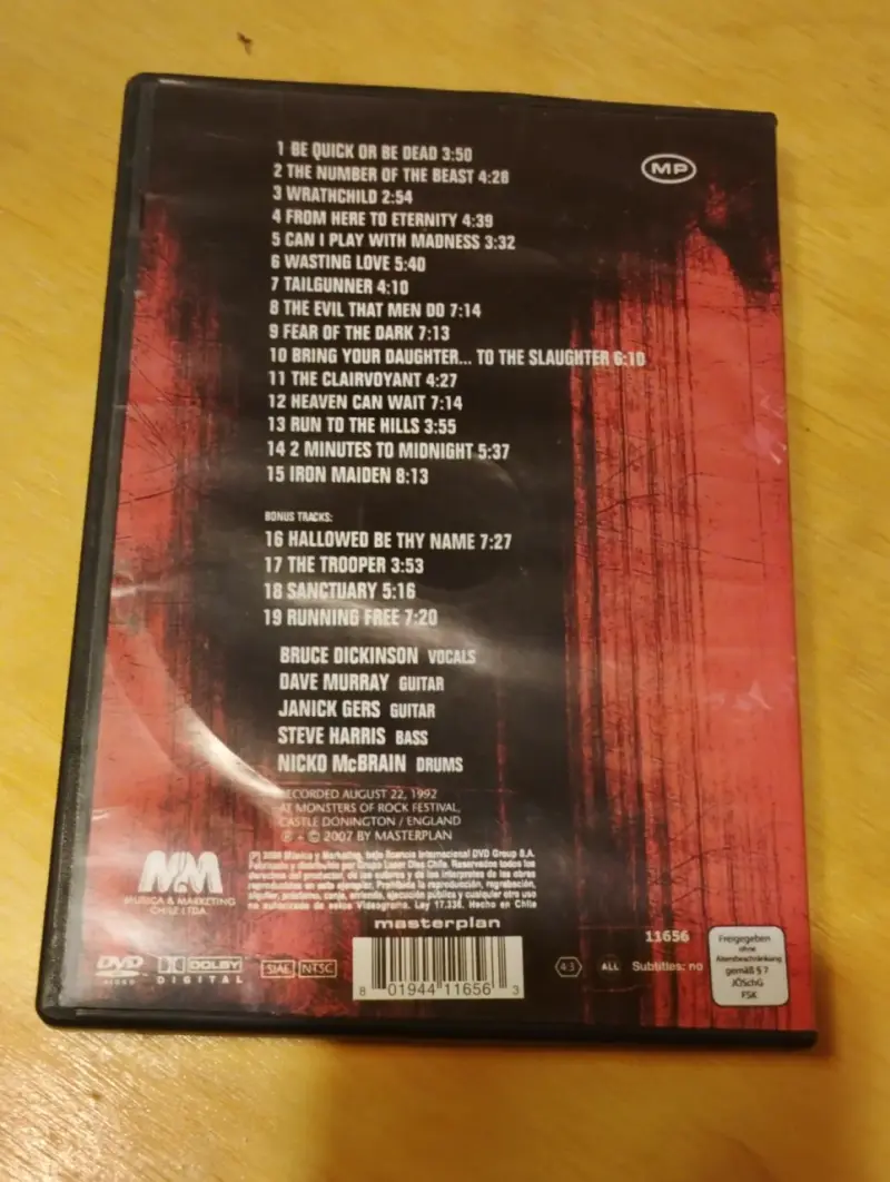 DVD Iron Maiden Castle Donington 1992 - 3