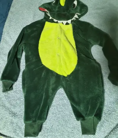 Disfraz de dinosaurio para niños verde y amarillo - miniatura 1