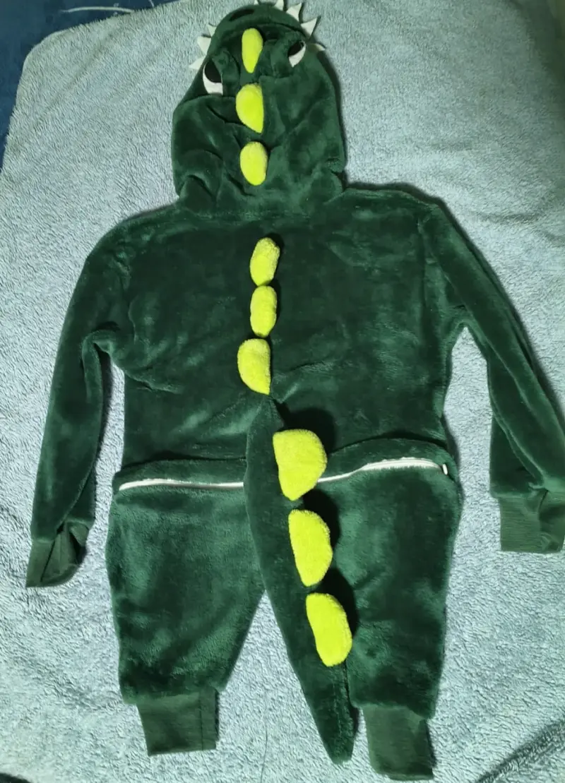 Disfraz de dinosaurio para niños verde y amarillo - 2