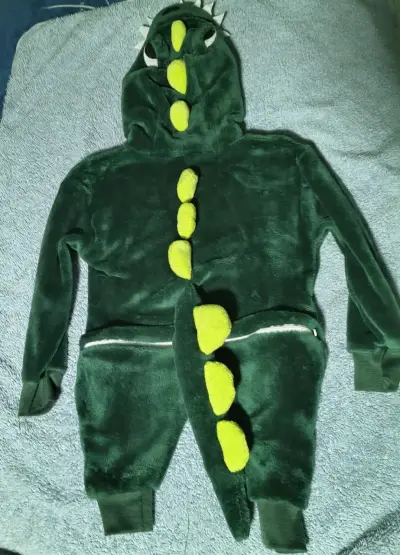 Disfraz de dinosaurio para niños verde y amarillo - miniatura 2
