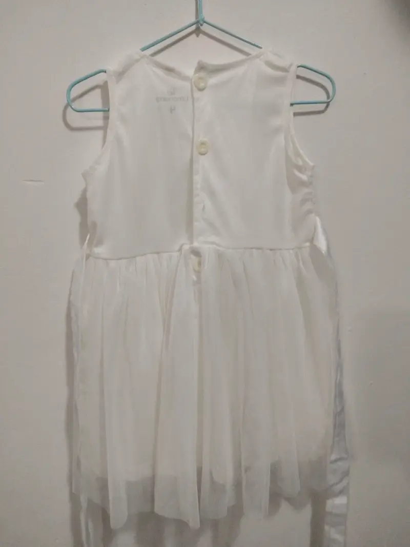 Vestido blanco de encaje para niña - 3