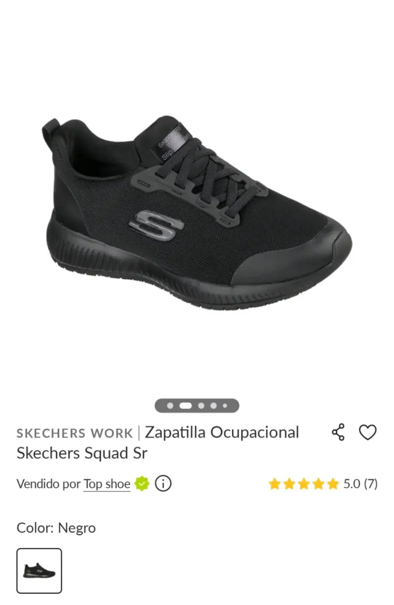 Zapatillas Ocupacionales Skechers Squad Sr Negras - 1