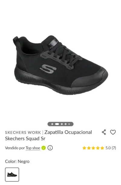 Zapatillas Ocupacionales Skechers Squad Sr Negras - miniatura 1