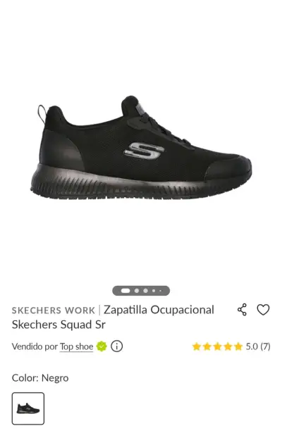 Zapatillas Ocupacionales Skechers Squad Sr Negras - miniatura 2