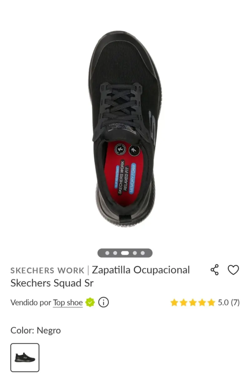 Zapatillas Ocupacionales Skechers Squad Sr Negras - 3