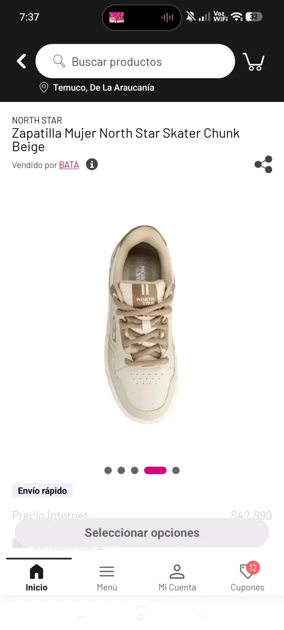 Zapatillas Mujer North Star Skater Chunk Beige - 3