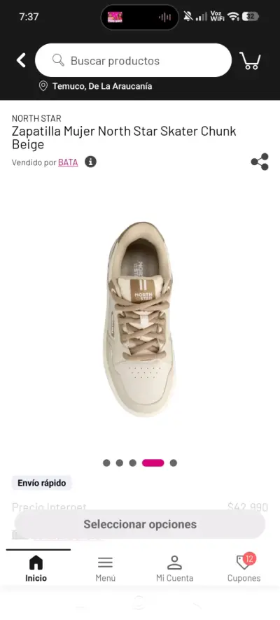 Zapatillas Mujer North Star Skater Chunk Beige - miniatura 3