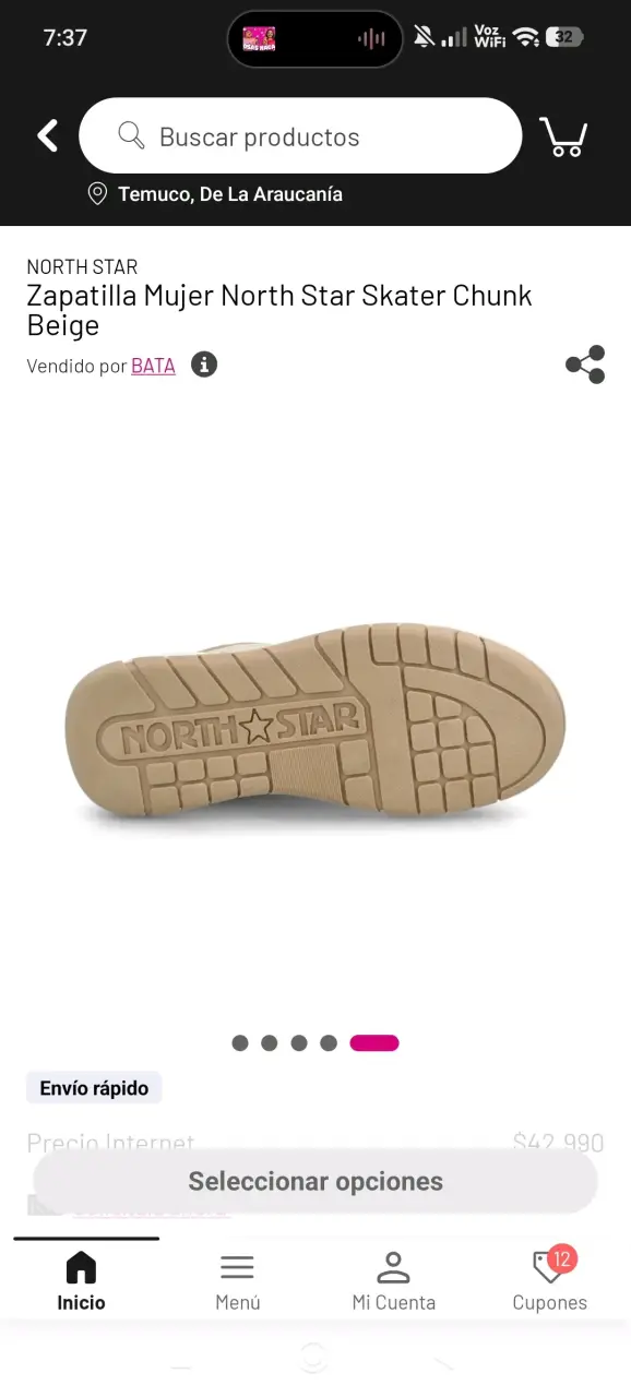 Zapatillas Mujer North Star Skater Chunk Beige - 4