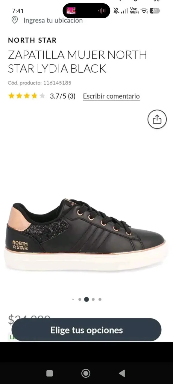 Zapatillas Mujer North Star Lydia Negras - 1