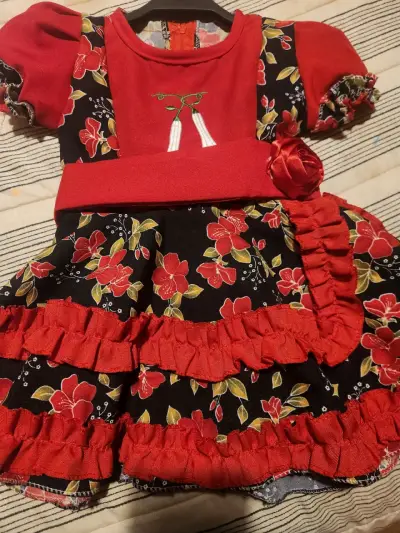 Vestido de huasita talla 1 año - miniatura 1