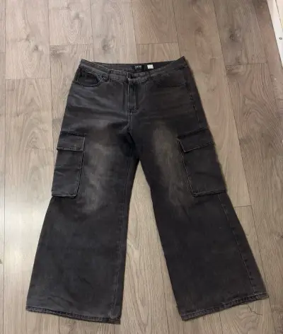 Pantalones cargo anchos negros Foster - miniatura 1