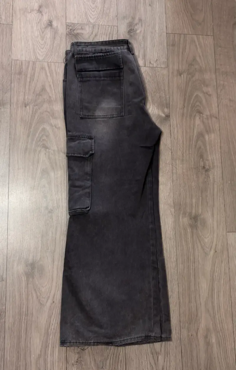Pantalones cargo anchos negros Foster - 3