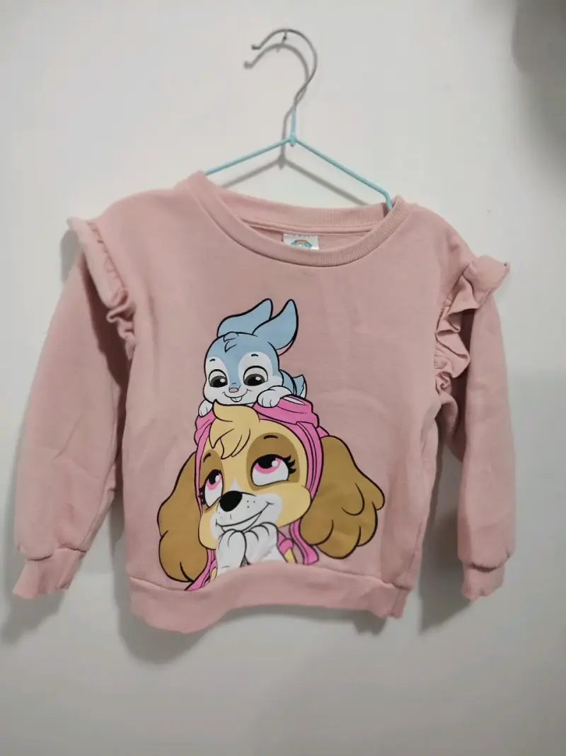Polerón infantil rosa con diseño de personajes - 1