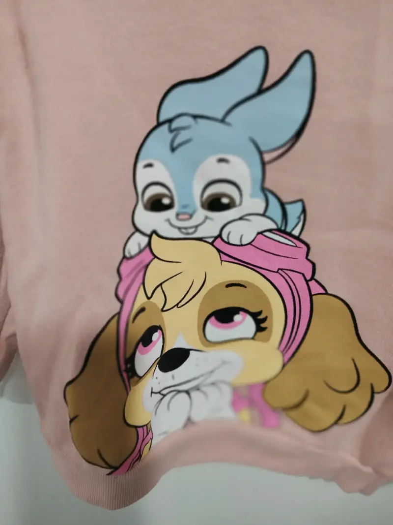 Polerón infantil rosa con diseño de personajes - 2