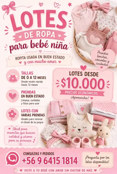 Lote de ropa para bebé niña en buen estado - miniatura 1