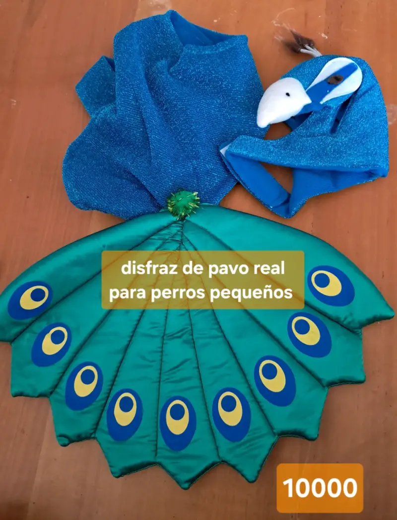 Disfraz de pavo real para perros pequeños
