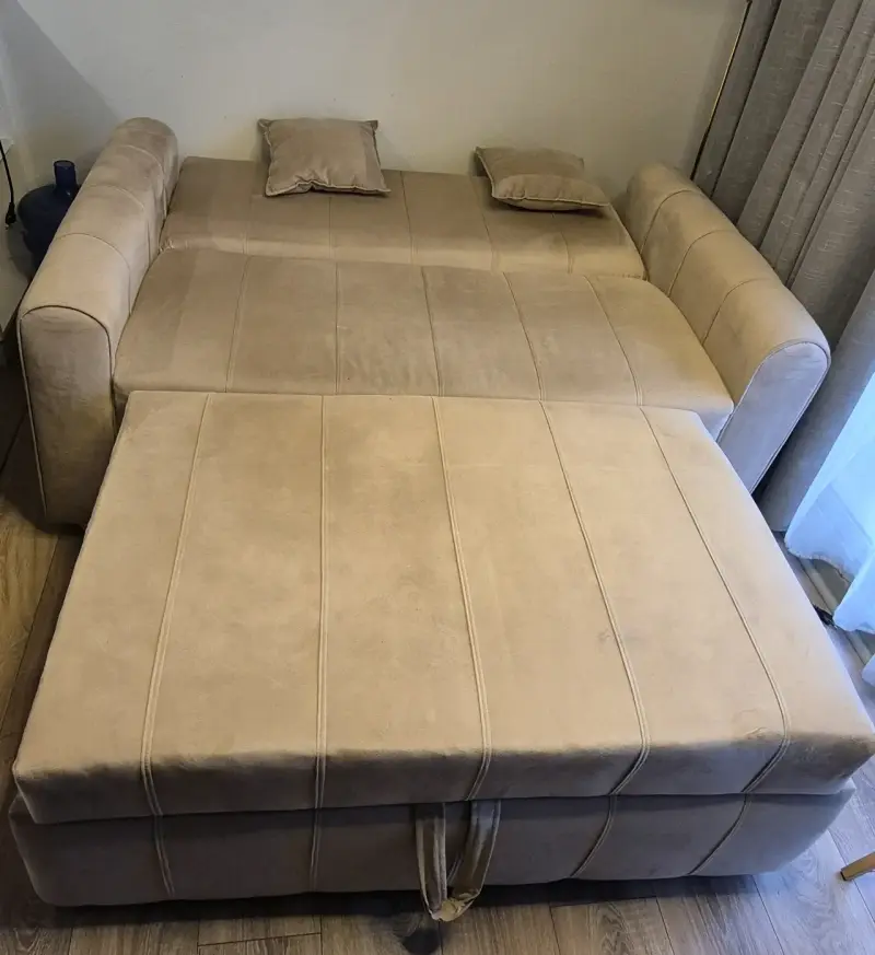 Sofá cama beige ajustable en 3 posiciones - 3