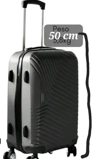 Maleta de viaje rígida negra 50 cm - 2