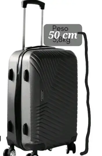 Maleta de viaje rígida negra 50 cm - miniatura 2