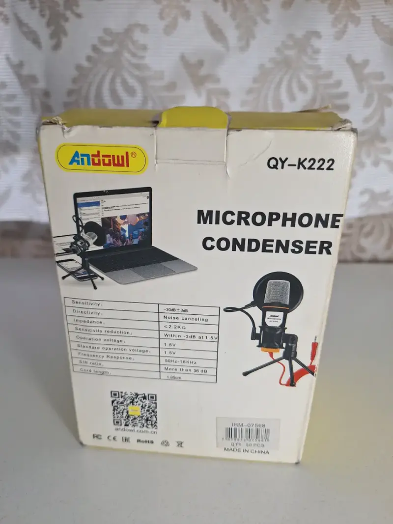 Micrófono condensador Andowl QY-K222 con soporte - 4