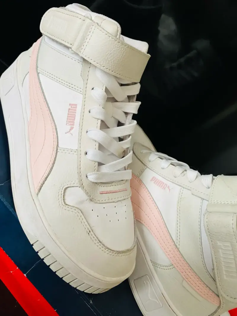 Zapatillas altas blancas y rosadas Puma - 1
