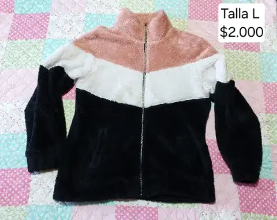 Poleron de felpa tricolor talla L - miniatura 1