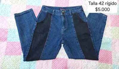 Jeans de mezclilla bicolor talla 42 - miniatura 1