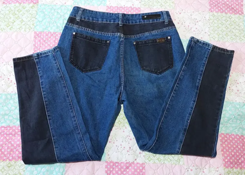 Jeans de mezclilla bicolor talla 42 - 2