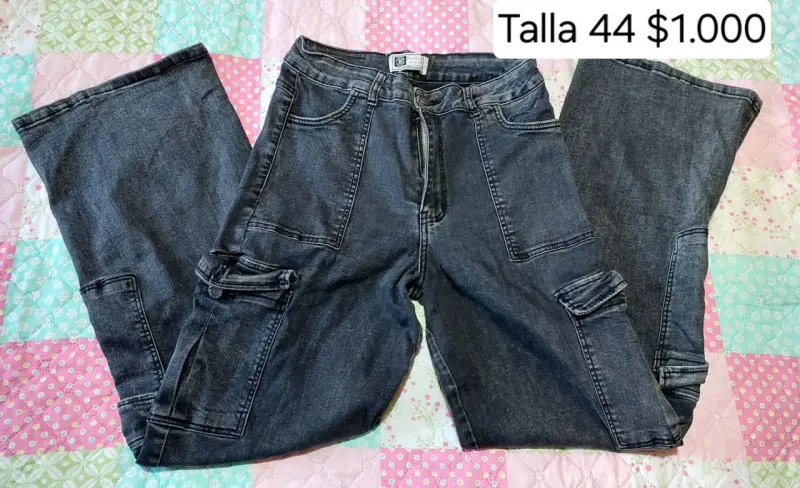 Jeans cargo gris oscuro talla 44 - 1