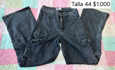 Jeans cargo gris oscuro talla 44 - miniatura 1