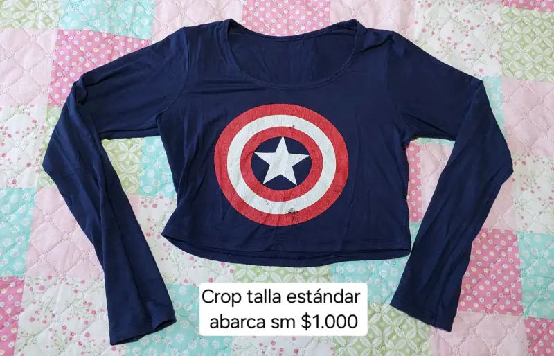 Crop top azul capitán américa