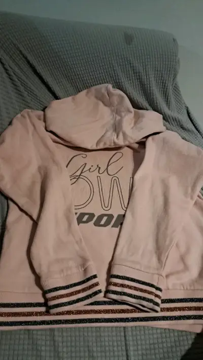 Polerón rosado con capucha para niña Colloky - miniatura 1