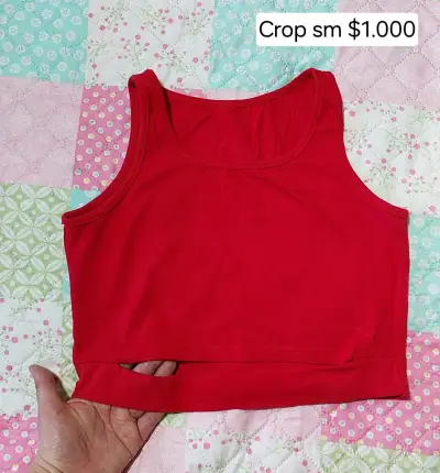 Crop top rojo para mujer talla Sm - miniatura 1