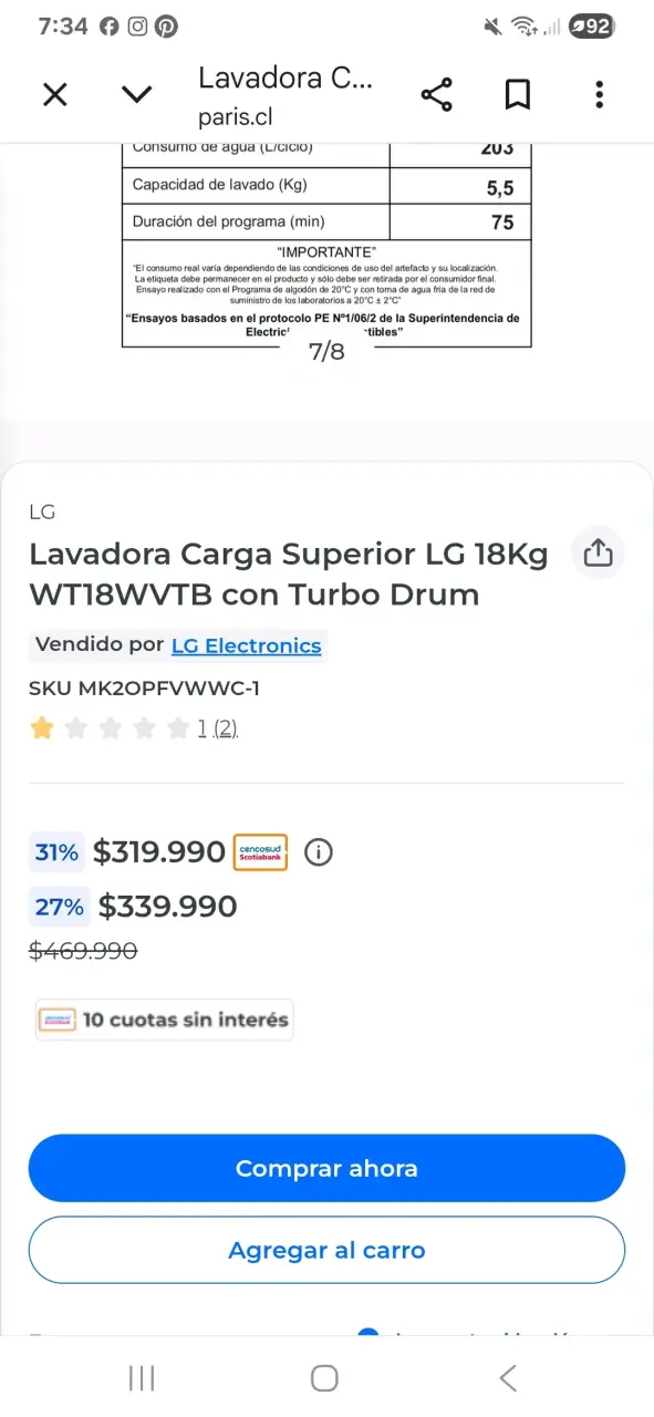 Lavadora automática LG WT16SWTB 16 kg - 6