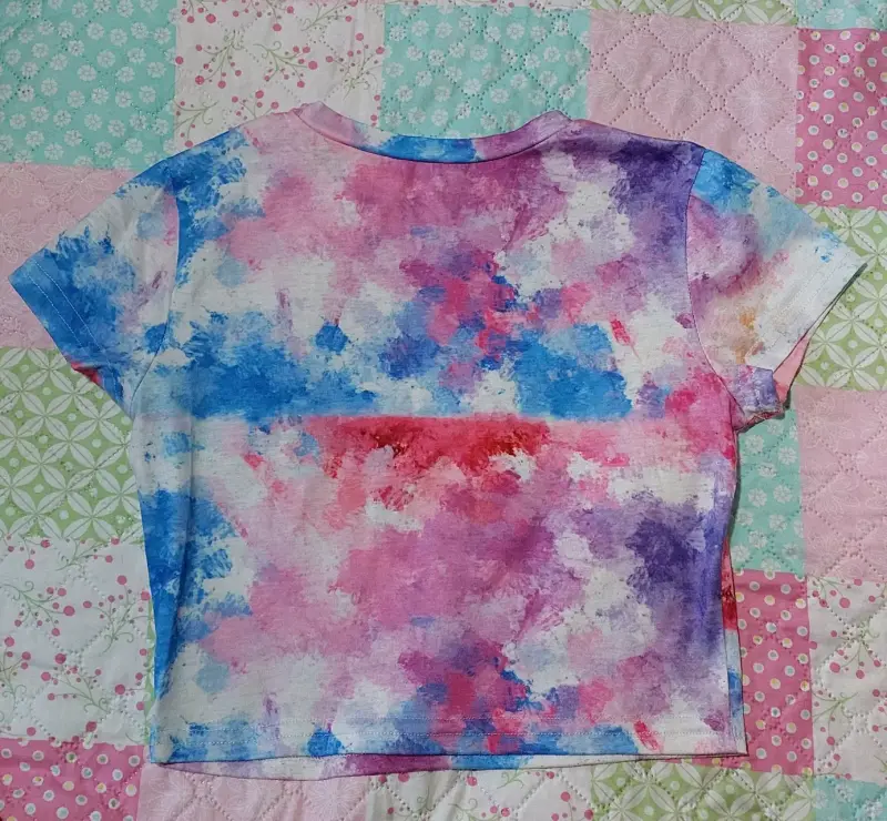 Polera crop tie-dye multicolor para mujer - 2