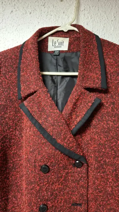 Blazer rojo de lana Le Suit para mujer - miniatura 2