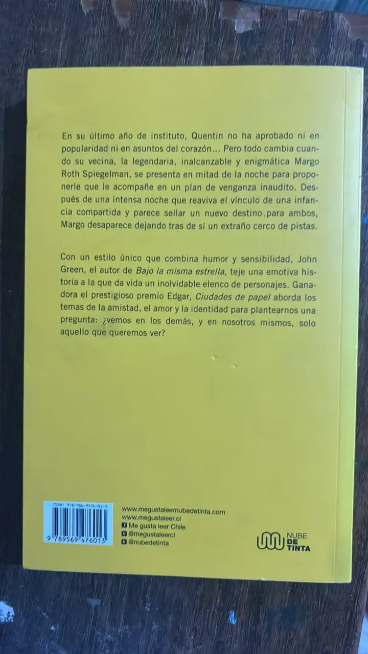 Libro Ciudades de Papel de John Green - 2
