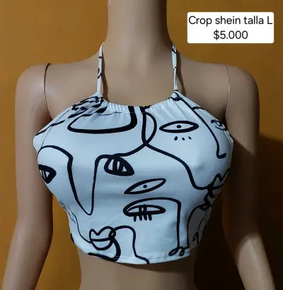 Crop top Shein con diseño abstracto talla L - miniatura 1
